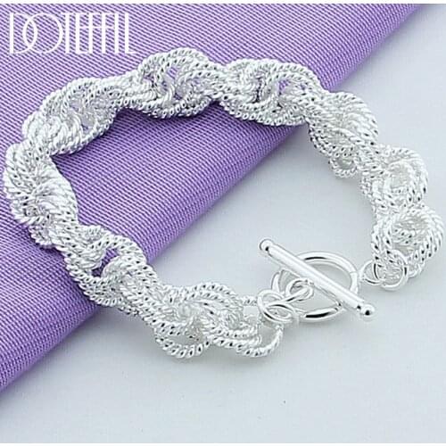 DOTEFFIL Brand Design 925 Sterling Silver Charm Bracelet Exquisite Jewelry Silver For Women Gift Party