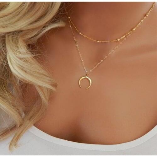 2017 Multi layer Women Moon Tassel Charm Choker Necklace chocker Jewelry collana Bijoux Femme Joyas mujer Collier ras du cou