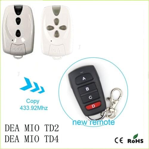 DEA MIO TD2 TD4 433.92mhz remote control Replacement Duplicator gate garage door DEA MIO TD2 TD4 remote control 433.92mhz
