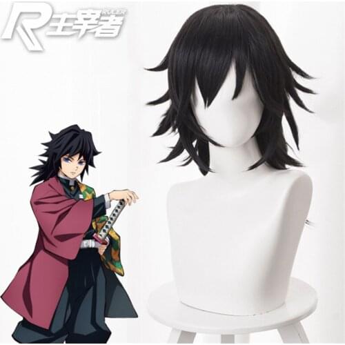 Demon Slayer: Kimetsu no Yaiba Cosplay Wigs Tomioka Giyuu Role Playing Nezuko Tanjirou Agatsuma Zenitsu Halloween 1:1 Wigs