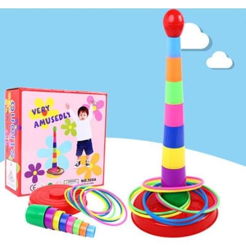 Children Outdoor Fun & Toy Sports Circle Ferrule Stacked Layers Game Parent-Child Interactive Ferrule Throwing Game Kids ZXH