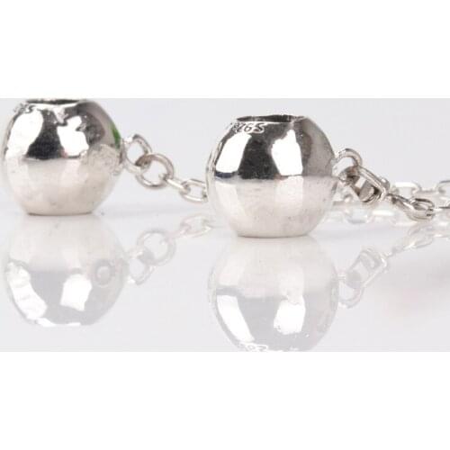 S925 Sterling Silver Classic Logo Safety Chain Charms Fit Bracelet Diy Bead For Jewelry Making