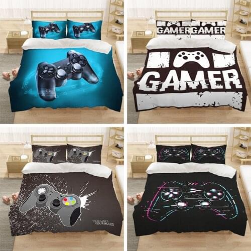 Home Textiles Teen Boys Girl Bedding Sets Game Handle Pattern Duvet Cover Pillowcase Decorative For Bedroom Single Twin Size