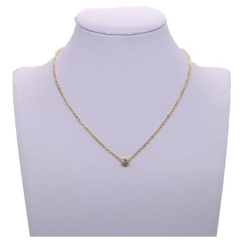 FD31 women hot sell jewelry 925 silver necklace for women and man 45cm chain 18k gold plated stone