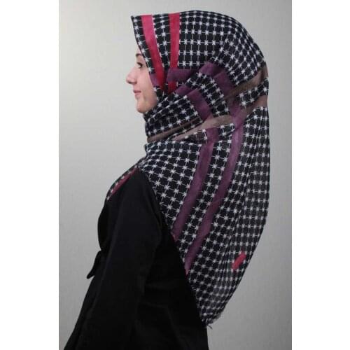 FOMARA SHİNE PATTERNED SILVERY LINEN SCARF-DESEN-03-RENK-07