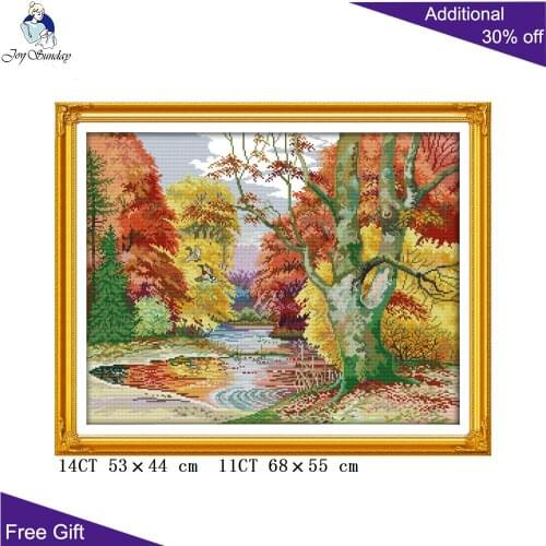 Joy Sunday Water From Needlework F437 14CT 11CT Counted and Stamped Home Decor A Modern Water From The Wind Cross Stitch Kits