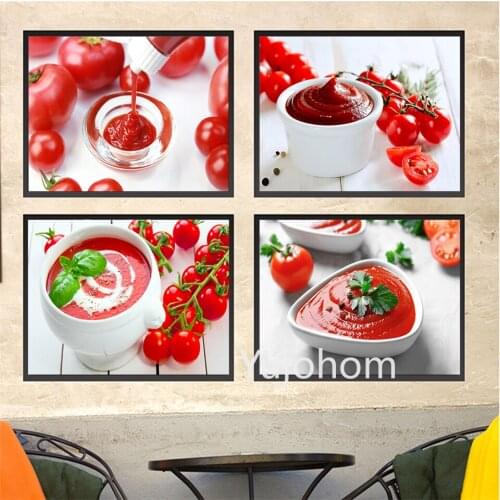 Ketchup Just Sauce Canvas Art Posters and Prints Wall Art Canvas Painting Picture Fresh Tomato Kitchen Room Art Wall Decoration