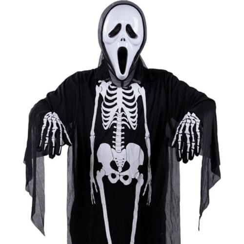 Halloween Costume Ghost Festival Costume Skull Cosplay Costume Carnival Clothing Loose Long T Shirt Big Tees