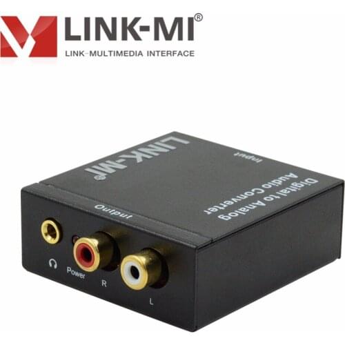 LINK-MI Digital to Analog Converter with audio support Coaxial Toslink 1xRCA(Coaxial) L/R audio and 3.5mm Transmission