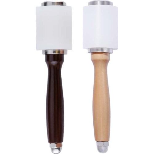 LMDZ New Wooden Handle Nylon Hammer Leathercraft Carving Hammer Sew Leather Cowhide Tool Kit