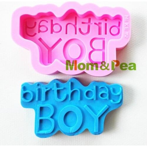 Mom&Pea 0823 Free Shipping Happy Birthday Boy Shaped Silicone Mold Cake Decoration Fondant Cake 3D Mold Food Grade