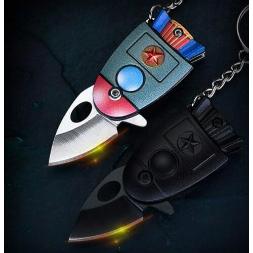 Multifunction MINI Folding Knife Portable Key Ring Camping Mini Peeler KeychainSurvival Outdoor Tool