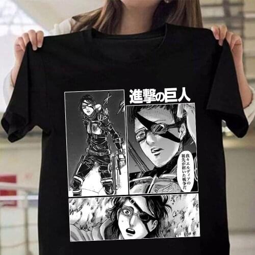 Attack on Titan AOT T-Shirt Men Cotton T Shirt Hanji Zoe Clothes Tops HentaiTees Camiseta Camiseta