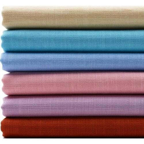 Soft Solid White Stretch Linen Cotton Fabric For Pants, Black, Gray, Blue, Pink, Green, Red, By The Meter