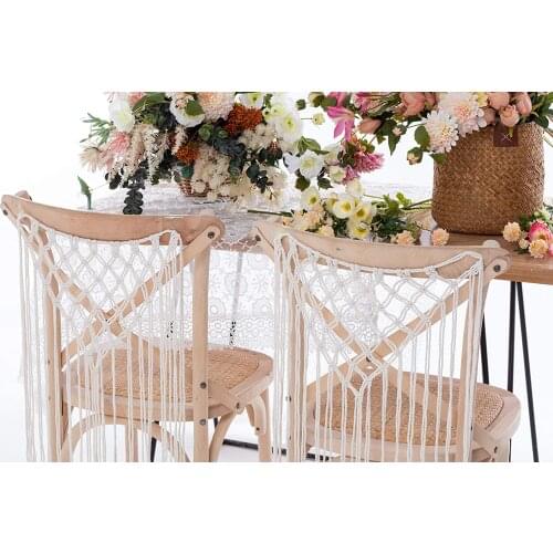 Set of 2 Macrame Chair Decor for Wedding Party Chair Decorations Boho Home Decor