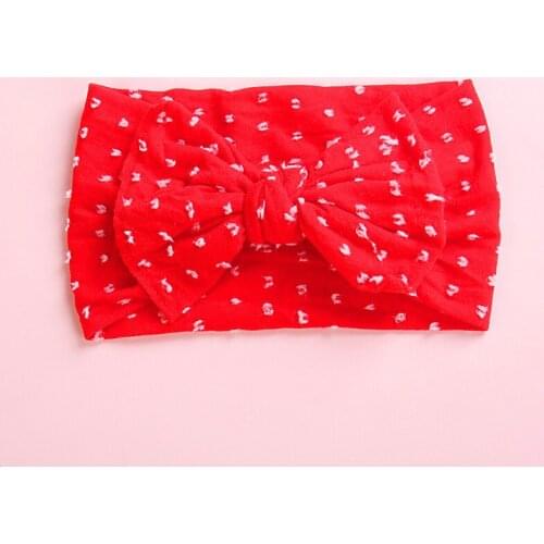 Newborn Baby Girls Wide Bows Nylon Headbands,2019 Summer Soft Infants Dot Weave Knot Turban Headwraps Hair Accessories For Kdsi