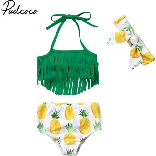 2019 summer new Newborn Baby Girls Tassels Top Shorts Swimwear Swimsuit Bikinis set Bathing Suit Beachwear