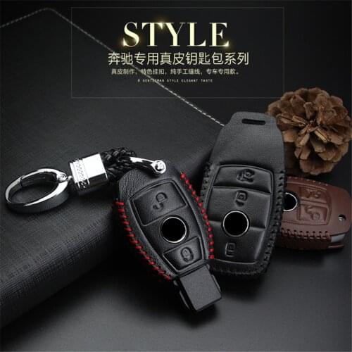 New Arrival Leather For Mercedes Benz Car Key Cover Case Auto Key Bag Shell Skin Car Accessories For Mercedes Benz Car Styling