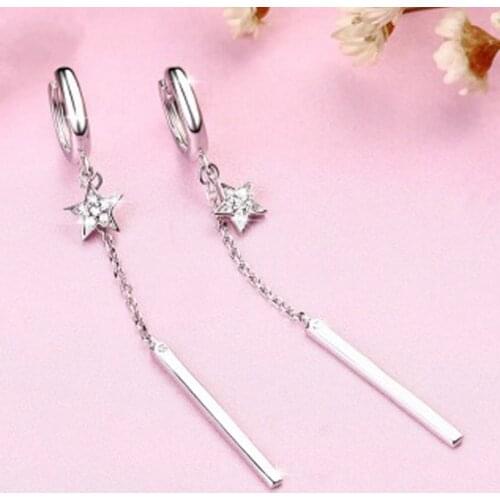 New Arrival Star Crystal Dangle Earrings Long Chain Earrings For Women Girls Jewelry