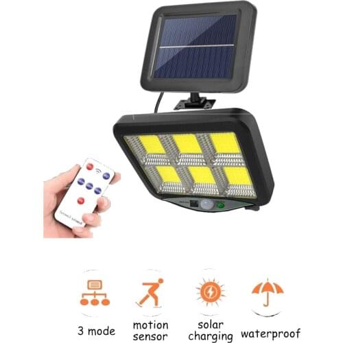 Seperable Solar Lights Outdoor 120 Led Bright Motion Sensor Light Wide Angle Wireless Waterproof IP65 Wall Lights for Garden Wal