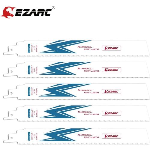 EZARC Reciprocating Saw Blade Bi-Metal Cobalt Sabre Saw Blades for Heavy Metal Cutting 14TPI R626PM+ R926PM+ R1226PM+ (5-Pack)