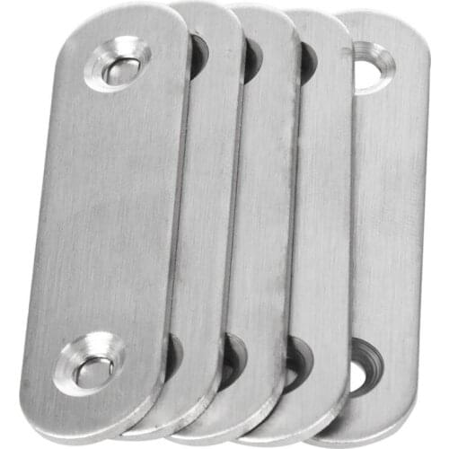 60mm x 16mm Straight Repair Joining Mending Flat Plate Bracket 5pcs