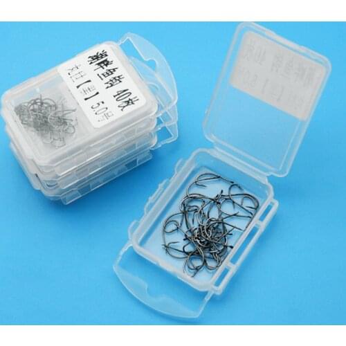 DYGYGYFZ 40PC/box High Carbon Steel Fishhooks Barbed Hook Soft Lure Fishing Bait Fish Hooks High Efficiency Barbed Fishing Hooks
