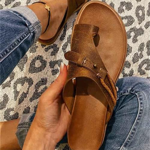 Siddons 2021 Ladies Fashion Slippers Large Size Set Toe Flat Sole Ladies Casual Outdoor Beach Soft And Comfortable Ladies Shoes