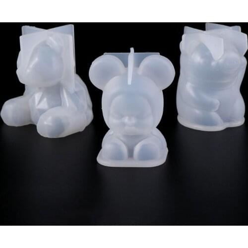 Silicone Mold Mirror 3D Molds DIY Jewelry Making Decoration Cake Fondant Epoxy Resin Crafts Pig Cute Bear Baby Necklace Pendant