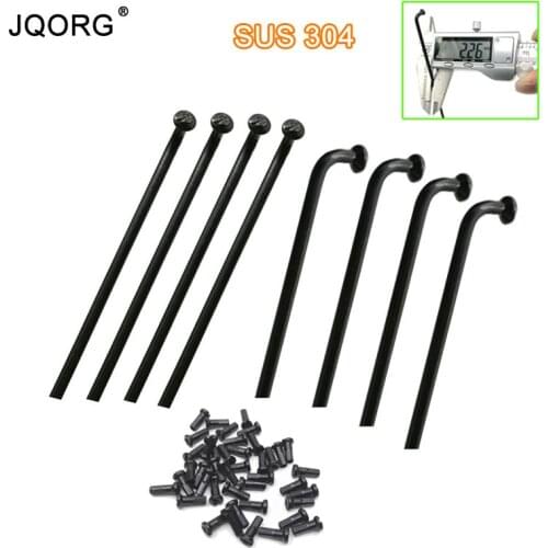 JQORG Electric Bicycle Spokes 13G Diameter 2.3mm Black Color Spokes SUS304 Material J-bend Electric Bike Wheel Spokes For Motor