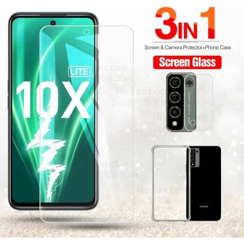 3in1 camera glass case honor 10x lite protective glass for huawei honor 10x lite 10 x light smartphone shockproof cover coque