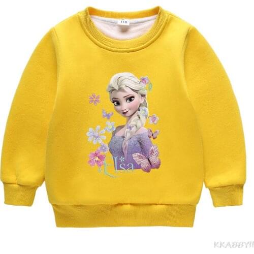 Disney Frozen Girl Hoodies Spring Autumn Sweatshirts Cartoon Tops Cotton Long Sleeve Kids Boy Hooded Fashion Pullover Tops