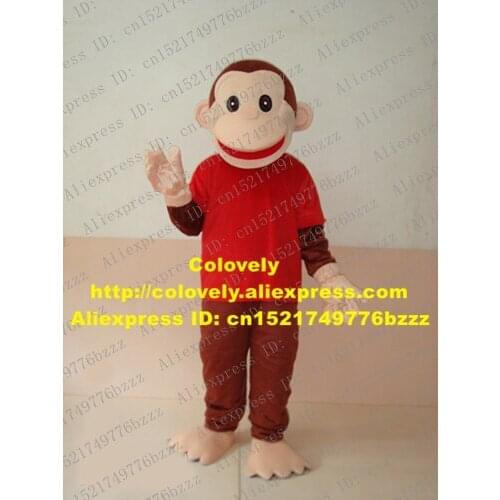 Smart Brown Orangutan Gorilla Orangoutang Simian Ape Small Baby Monkey Mascot Costume With Big Red Mouth Adult No.440 Free Ship
