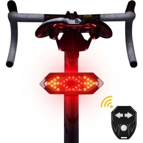 Bike Tail Light Turn Signals With Wireless Bicycle Taillight Warning Light Long-lasting lighting Remote Control USB Rechargeable