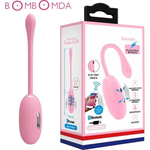 Electric Shock Vibrator APP Remote Control Vibrating Egg G-spot Massage Silicone Wireless Bluetooth Connect Sex Toys for Women
