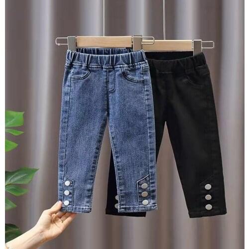 0-6Y Girls Pants New Childrens Jeans Straight Pants Baby Casual Sports Pants Trousers Spring and Autumn Clothes