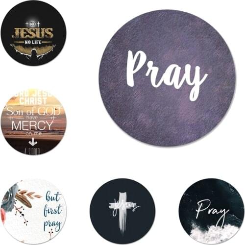 God Jesus Pray Icons Pins Badge Decoration Brooches Metal Badges For Backpack Decoration
