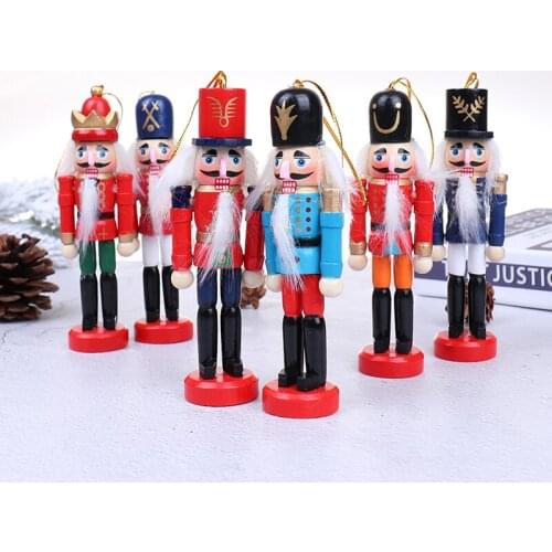1pc Christmas Decoration 12cm Wood Made Nutcracker Puppet New Year Christmas