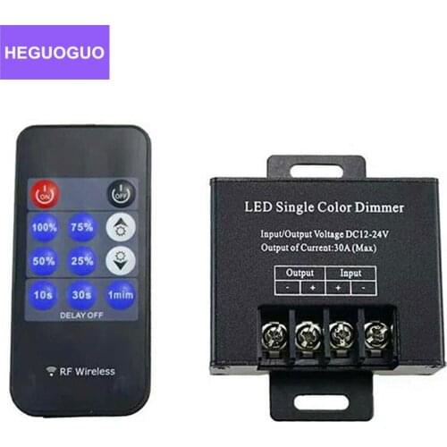 11Key RF 30A LED Single Color Dimmer DC12V-24V Aluminum 3Key Dimming LED Strip Controller For 5050 3528 Single Color Strip Light