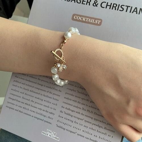 2021 Fashion Natural Stone Pearl Pendant Bracelet For Woman Exquisite New Lucky Cuff Bracelet Anniversary Gift Luxury Jewelry