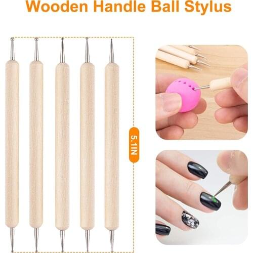 5pcs Dotting Ball Stylus Fondant Tools Clay Clay Scorer Tools For Pottery for Artists