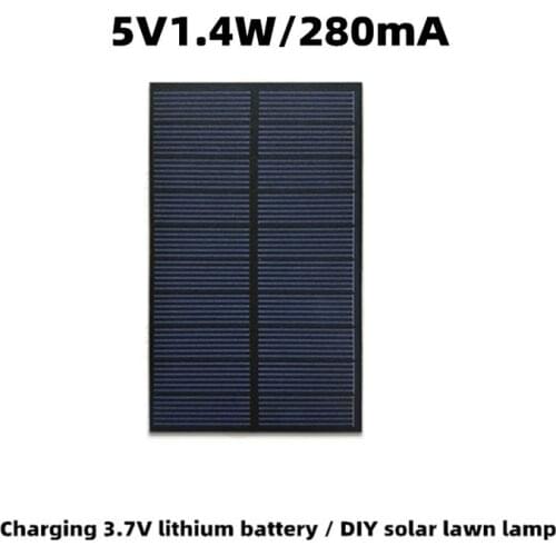 5V1.4W Solar Panel Charge 3.7V Lithium Battery Photovoltaic Panel DIY Solar Lawn Light Power Board