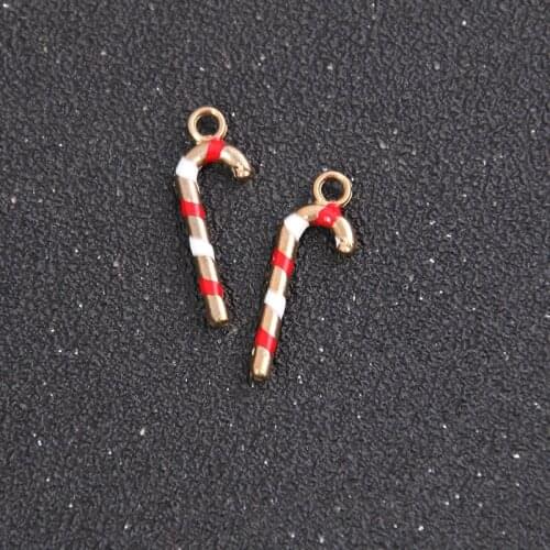 6pcs 9*26mm Alloy Metal Drop Oil Christmas Magic Wand Charms Pendant For DIY Bracelet Necklace Jewelry Making