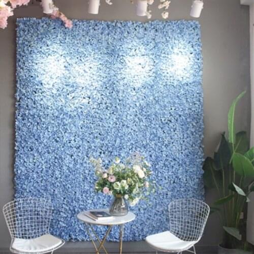 6pcs/lot Flower row Artificial silk hydrangea 3D flower wall wedding backdrop decoration flower stage decoration 40*60cm