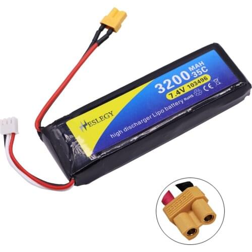 7.4V 3200mAh Rechargeable Lipo Battery for MJX Bugs 3 B3 RC Quadcopter Spare Parts 7.4V 2S Battery Upgrade 2700mah 35C toy parts