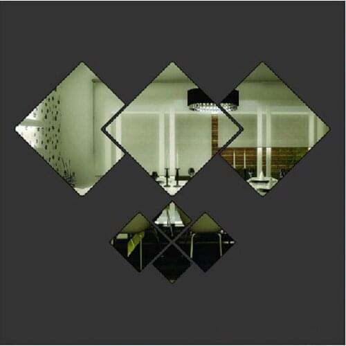 Acrylic Mirror Sticker Name Square DIY Big Wall Stickers For Bathroom Toilette Poster Adesivo De Pared Stencils for Walls Decals