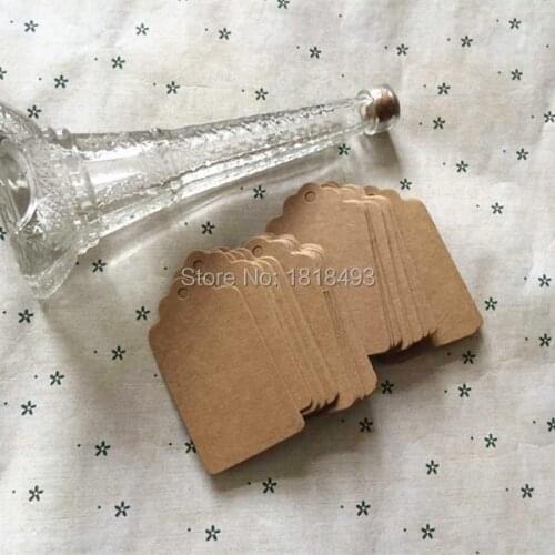 Free shipping 4x8CM,400pcs a lot blank kraft paper hang tag,DIY gift tag/custom clothing printed tag/shape cutting labels/brand