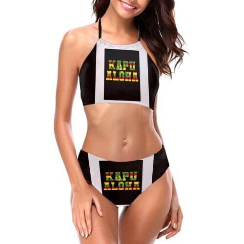 Bikinis Native Hawaiian Flag Kanaka Maoli Kapu Aloha sexy Swimsuit Low Waist womens top R333 Women bathing suit SwimSuit