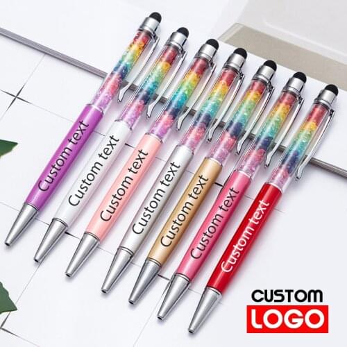 Crystal Metal Ballpoint Pen Diamond Touch Screen Capacitive Pen Wholesale Advertising Gift Writing Pen Customized Logo Wholesale