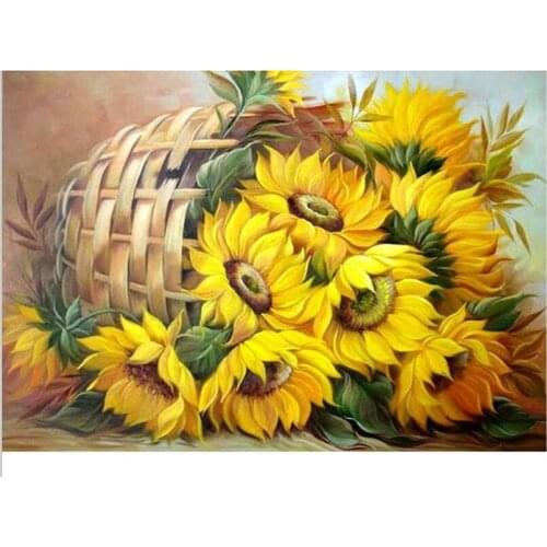 5d Diy Full square Diamond Painting Cross Stitch Diamond Embroidery Crystal Round Sunflower Diamond Mosaic Pictures Needlework